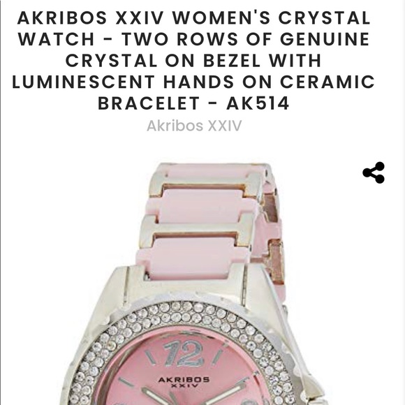 AKRIBOS XXIV WOMEN'S CRYSTAL WATCH - NEW - Picture 7 of 7
